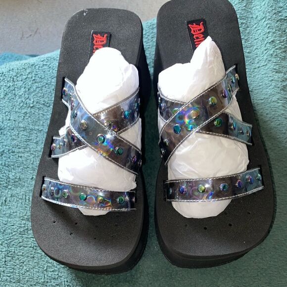 Holo Platform Sandals Demonia FUNN-19 Oil Spill - Picture 4 of 5